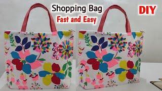 FAST AND EASY - DIY Shopping bag cutting and stitching | Tote bag sewing tutorial | Cloth bag making