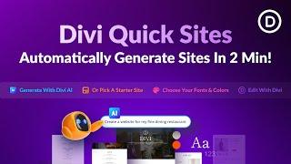 Introducing Divi Quick Sites (Including AI Website Creation)