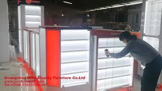 cell phone repair kiosk design, mobile shop furniture made in China