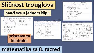 Sličnost trouglova, priprema za kontrolni