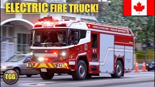 *Fire Call / Triple Catch!* [Vancouver] RTX Electric Fire Truck Responding With Lights & Siren!