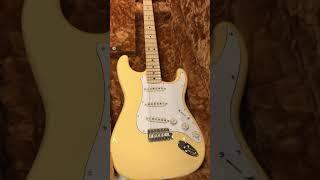 FENDER JAPAN YNGWIE MALMSTEEN STRATOCASTER ELECTRIC GUITAR W/GIGBAG, YELLOW WHITE