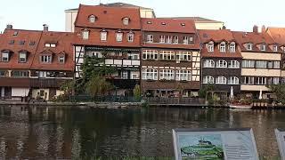 Houses on Regnitz River banks Germany