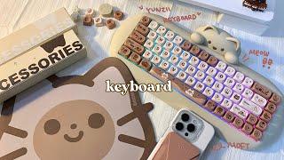  aesthetic keyboard and accessories unboxing ft. YUNZII KEYBOARD & MOFT ˖°