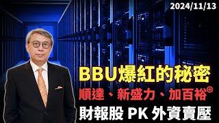 2024/11/13 BBU爆紅的秘密 順達、新盛力、加百裕 財報股 PK 外資賣壓 朱成志社長