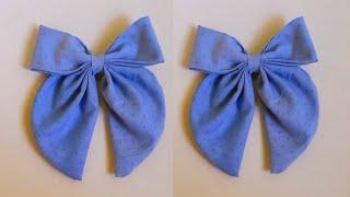 DIY : How To Make Febric Bow / Cloth Bow Making Easy Tricks / No Sewing Machine Use Febric Bow Make