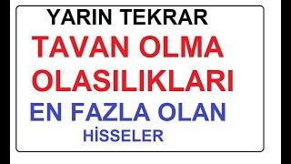 YARIN TEKRAR TAVAN OLMA OLASILIKLARI EN FAZLA OLAN HİSSELER | BİST BORSA PARA ŞİRKET KÂR COİN SHARE