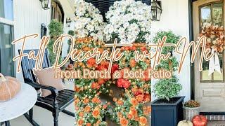 FRONT PORCH & BACK PATIO FALL DECORATE WITH ME!