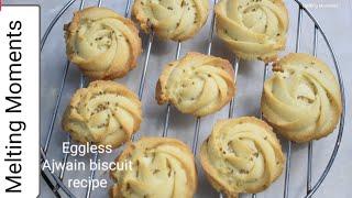 Ajwain biscuit recipe | Eggless namkeen biscuit recipe | Melting Moments