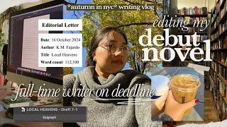 the LAST dev edit  editing my debut novel *on deadline* | writing vlog + autumn in nyc