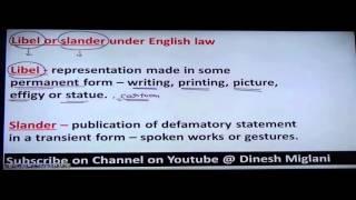 Defamation:Law of Torts by Dr. Deepak Miglani