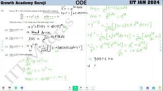 IIT JAM 2024 Question Paper Solution | Q2| Ordinary Differential Equation | Bernoulli's Equations