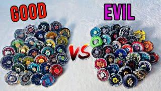 GOOD vs EVIL Beyblade Team Battle!!! This was so much FUN!!!