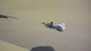 Srini and Pras sand boarding