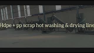 Dirty Hdpe drum hot water washing & drying line by Hikon India.