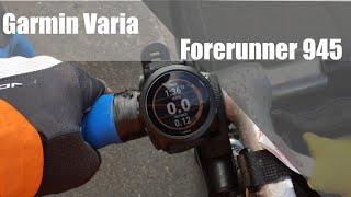 Garmin Varia rear radar with Garmin Forerunner 945 watch demonstration