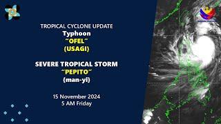 Press Briefing: Typhoon #OfelPH {Usagi} STS #PepitoPH {Man-yi} at 11 PM | 11/15/2024 14,- Thursday