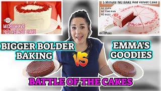 5 MINUTE MICROWAVE RED VELVET CAKE | Emma's Goodies Vs Big Bolder Baking | Battle of the Cakes