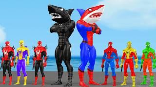 Siêu nhân nhện️Spider-Man Challenge Rescue at Sea vs Iron Man vs Hulk vs Shark spider man vs Joker