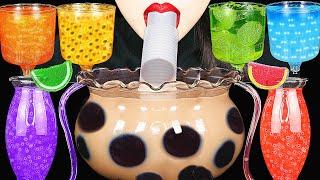 ASMR RAINBOW DRINKS *GIANT BOBA BUBBLE TEA, CANDY, VAMPIRE FROG EGGS TEA, 신기한 물 먹방 DRINKING SOUNDS