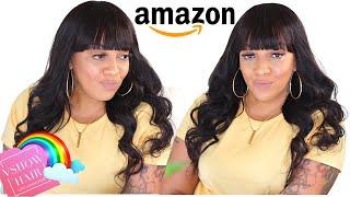 UNDER $90 VIRGIN HUMAN HAIR FULL BANG WIG #VSHOW HAIR ┃#Muffinismylovers #Amazon #Aliepxress