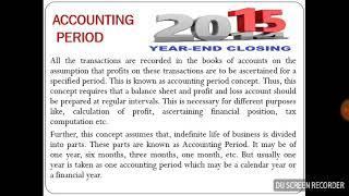 Accounting Period or Periodicity Concept for CBSE, ICSE,  B.com, BBA, MBA, CA, CMA, CS