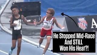 Kid Stops Mid-Race And Still Comes Back To Win 800m At AAU Junior Olympics 2023