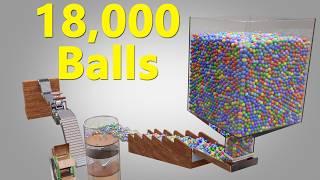 18,000 colorful Balls Marble Run screening animation V09