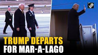 US President Donald Trump leaves from Washington DC to Mar-A-Lago in Florida