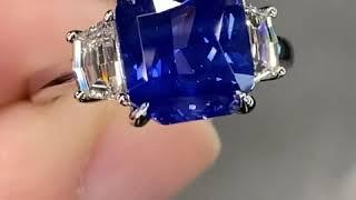 Intense Cornflower Blue Unheated sapphire ring