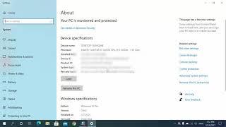 Check device specifications in Windows 10