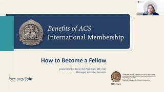 ACS Webinar – Benefits of ACS International Membership