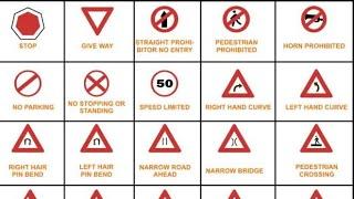 Different types of Highways traffic sign boards