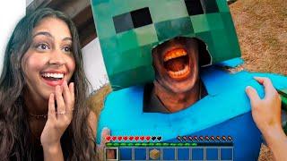 Joguei Minecraft na VIDA REAL!