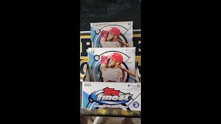 23 MLB TOPPS FINEST!! 3 AUTOS!! AVERAGE JOE'S FIRST BASEBALL OPENING!!