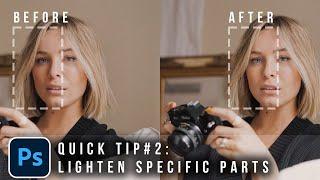 Photoshop QUICK Tip # 2: Lighten Specific Parts of a Photo | Adobe Photoshop Photo Editing Tutorial