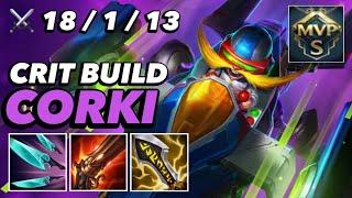 WILD RIFT CORKI : ONE SHOT CRITICAL BUILD OP 18 KILL ? DRAGON LANE - SEASON 7