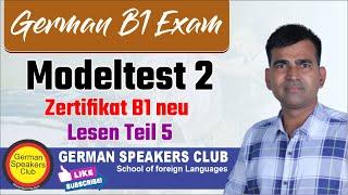 B1 Modeltest 2 | Lesen  Teil 5 | Prüdung training B1 Telc and Goethe