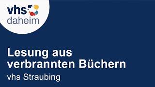 Lesungen aus verbrannten Büchern - vhs Straubing gGmbH