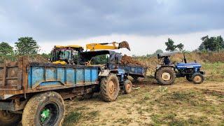 JCB 3dx Xpert Loading Mud Trolley | New Holland 3630 | John deere Tractor | 4wd Mahindra Arjun | jcb