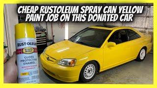 CHEAP SPRAY CAN PAINT JOB ON A DONATED CAR! (PAYING IT FORWARD)