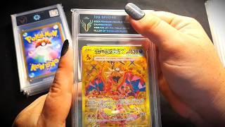 {ASMR} Unboxing Graded Pokemon Cards!   w/ plastic tapping sounds