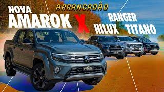 NOVA AMAROK 2025 CONTRA AS RIVAIS NA ARRANCADA! Ela vence Hilux, Ranger e Titano? | + RIVAL SURPRESA