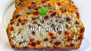 Eggless TUTTI FRUTTI Cake Recipe - Vanilla fruit cake recipe | Krsnatarian.com