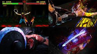 ALL of Kung Lao's Fatalities MK2 to MK1