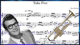 Dave Brubeck - Take Five (Trumpet Sheet Music) With Play Along!