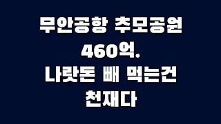 무안공항 추모공원 460억. 나랏돈 빼 먹는건 천재다