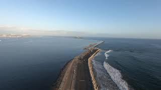 Cabrillo beach, San Pedro, CA drone shot