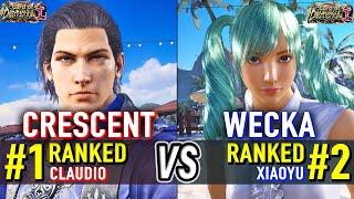T8  CRESCENT (#1 Ranked Claudio) vs WECKA (#2 Ranked Xiaoyu)  Tekken 8 High Level Gameplay