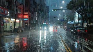 Walking in the Heavy Rain WetsYour Night. Relaxing Sound for Sleep Study Meditation. White Noise.